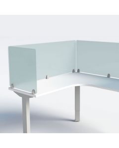 Enclave Frameless Desk Dividers in Frosted Acrylic