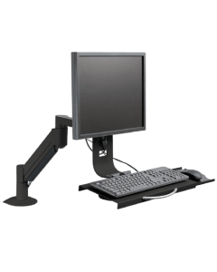Data Entry Monitor Arm and Keyboard Tray in Silver