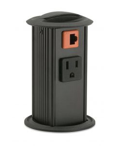 Pull up power receptacle power outlet rj-45