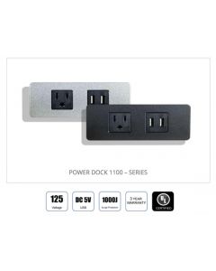 Power Dock 1100 in Satin Aluminum with Power and USB Charging Receptacles