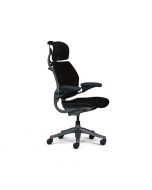 Freedom Task Chair in black vellum with headrest adjustable arms and casters