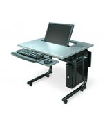 HorizonLine Series Single Monitor Lift Table for one person with recessed articulating monitor mount